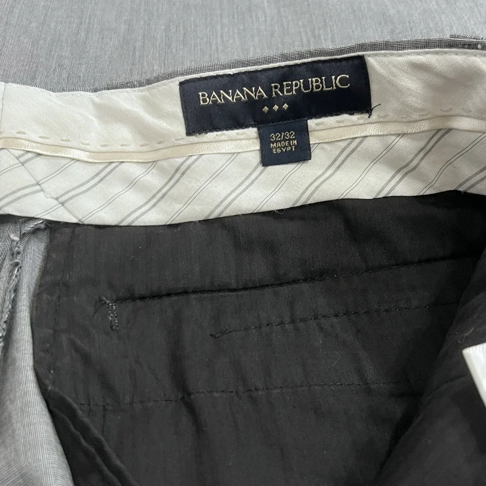 Banana Republic Flat Front Dress Pants Men Size‎ 32x32 Slacks Mid Gray Design